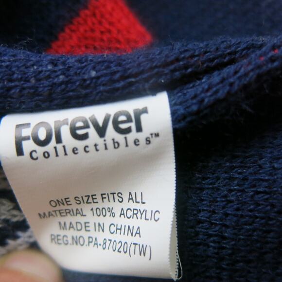 NFL NEW ENGLAND PATRIOTS Scarf Football Team Logo Fringe Blue Red Fall Winter - Picture 6 of 6